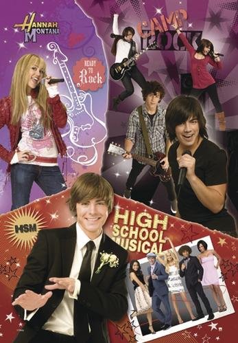 DISNEY MOVIES: COLLAGE (HSM, HANNAH MONTANA, CAMP ROCK) - Poster Großformat