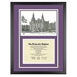 Northwestern University Illinois Diploma Frame with NU Lithograph Art Print