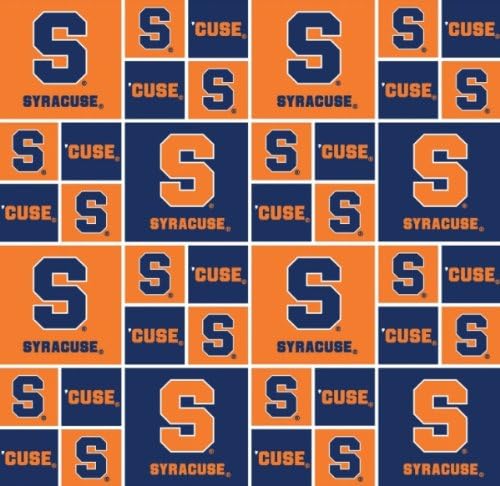 Syracuse Orange University NCAA Block Cotton Fabric 45'' inch Sold by The Yard