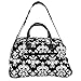 World Traveler Black White Damask Rolling Wheeled Duffle Bag 21-inch