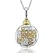 18k Tri Tone Gold Circle White, Yellow and Pink Diamond Pendant Necklace (GH, SI, 0.16 carat)