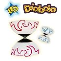 Funtrix LED Diabolo & Tricks DVD Gift Set - juggling game RED PATTERN on WHITE