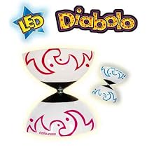 Funtrix LED Diabolo & Tricks DVD Gift Set - juggling game BLUE PATTERN on WHITE