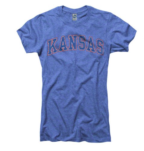 Kansas Jayhawks Women's Heather Royal Tradition Ring Spun T-Shirt