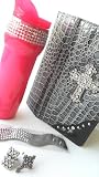 Rhinestone Bling Bling Gift Set with iPad 2 Case Cover & Hot Pink Travel Coffee Tea Mug, Rhinestone Bracelet & Rhinestone Rings