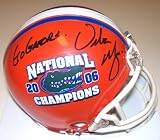 Urban Meyer Autographed Florida Gators Championship Logo Mini Helmet with GO GATORS inscription