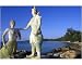 10x8 Photograph (25x20cm) Statue of prince and mermaid from epic Phra Aphaimani by Robert Harding