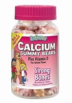 New & Improved  Lil Critters Calcium Gummy Bears with Vitamin D, Strong Bones Swirly Bears, 60-Count Bottles (Pack of 4)