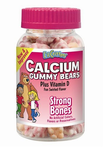 HealthPersonalCare: New & Improved  Lil Critters Calcium Gummy Bears with Vitamin D, Strong Bones Swirly Bears, 60 Count Bottles  Pack of 4 