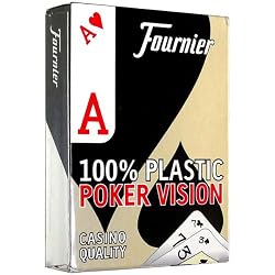 Fournier Vision Poker Size Peek Index Plastic Playing Cards (Red)