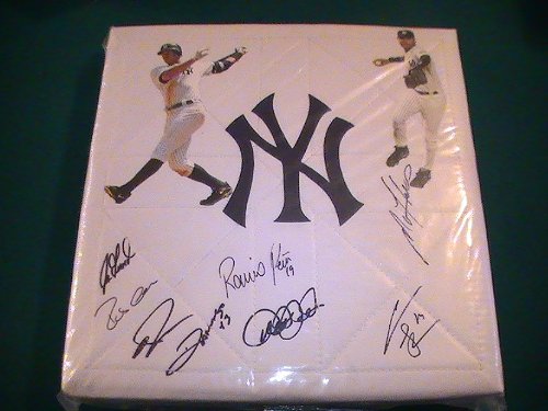 2010 NEW YORK YANKEES TEAM SIGNED AUTOGRAPHED BASEBALL BASE JOE GIRARDI, DEREK JETER, ROBINSON CANO COA + PROOF PHOTO