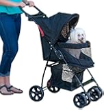 Pet Gear No-Zip Happy Trails Lite Pet Stroller, with Zipperless Entry, Jaguar