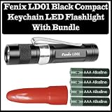 Fenix mini LD01 CREE Q5 80 Lumens LED Flashlight With Red Diffuser and Batteries