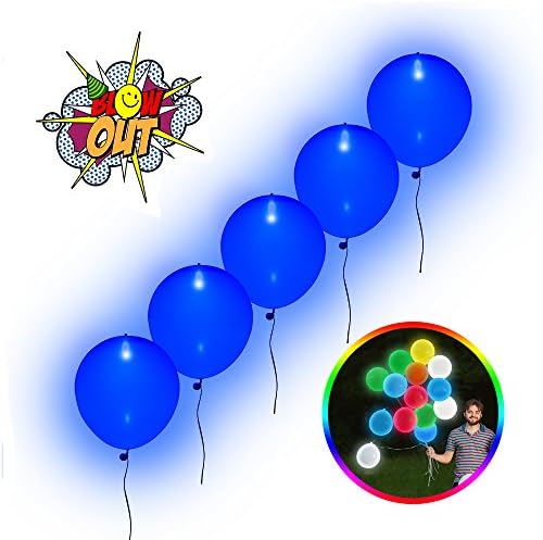Light Up LED Balloons - Glow in the Dark Up to 18 Hours - Safe for Kids - Futuristic Party Supply / Decorations - Great for Birthdays / Weddings - 5 Pack Blue - 100% Satisfaction Guaranteed!