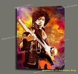 JIMI HENDRIX POSTER PHOTO ORIGINAL MIXED MEDIA W OIL, GICLEE, & ACRYLIC ON CANVAS MOUNTED W GALLERY WRAP 20X28X1.5