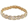 10k Gold Plated Sterling Silver Diamond "V" Bracelet (1/10 cttw)