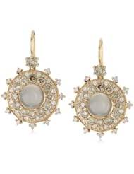 Nam Cho "Bulls Eye" Earrings with Champagne and White Diamonds in 18k