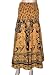 Womens Dress Newage Cotton Fulvous with Black Printed Multiwear Strap Dress or Long Skirt