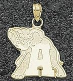 Alabama Crimson Tide Solid 14K Gold A Elephant 5/8 Pendant