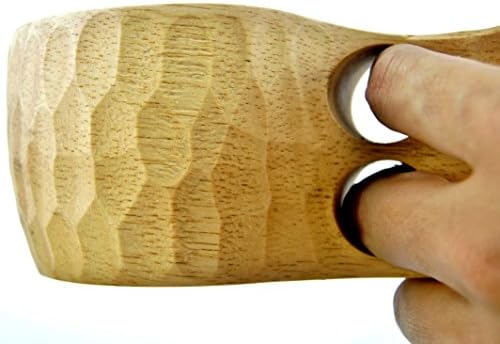 Nuliah® Nordic Handmade Turtleback Kuksa 2 Holes, Finnish Portable Wooden Outdoor Camping Drinking Cup, Coffee Mug