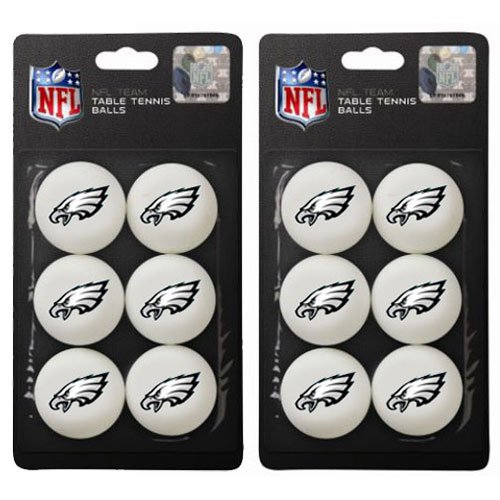 Philadelphia Eagles NFL Table Tennis Balls Set (2 Packs of 6 Balls )