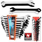 Tools : 22pc Crv Combination Wrench Tool Set, SAE & MM