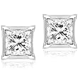 1/2ctw Diamond Princess Stud Earrings (GH/VS) in White Gold