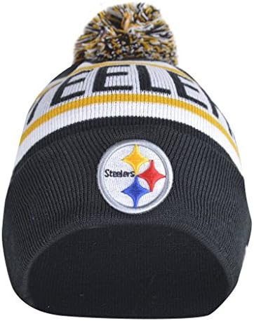 Slimio® Pittsburgh Steelers 3D Warm Thick Cuffed Knit Pom Beanie - Pattern#02 OneSize
