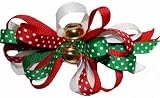 Hair Bows ~ Large Christmas Holiday Dotted GrosGrain Hair Bow with Jingle Bells