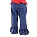 Wennikids® Baby-girls Denim Fancy Flare Pants Double Ruffles Pants 6m-8t