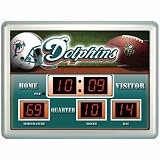 NFL Miami Dolphins 14x19 Inch ScoreBoard-Clock-Thermometer