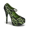 TEEZE-07L, Satin Plateau Pumps Netzoptik Lime