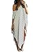 ZANZEA Women's One Off Shoulder Striped Irregular Long Maxi Dress Kaftan Dress Stripe M