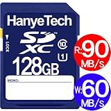 SDXCカード 128GB HanyeTech UHS-Iスピードクラス1 超大容量超高速90MB/S クラス10 class10 ハイビジョン録画対応 並行輸入バルク品