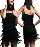 BLACK EVENING, COCKTAIL, TASSEL, SHIFT DRESS, 8, 10, 12, 14