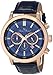 Lucien Piccard Men's 12011-RG-03 Monte Viso Rose Gold-Tone Stainless Steel Watch with Navy Blue Leather Band