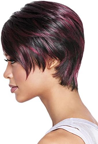 JjYy Women's High Quality Wine Red Short Hair Fashion Wig High-grade Wig Cap