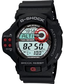 Casio #GDF100-1A Men's Twin Sensor Altimeter, Barometer, Temperature Black G Shock Watch