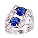 Psiroy 925 Sterling Silver Created Blue Sapphire Filled Knuckle Ring Band Size 7