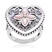 Sterling Silver Mother-of-Pearl Heart Ring, Size 7