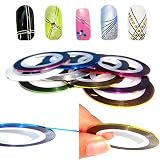 Tiffany Nail Art Striping Tape Line Decoration pack of 10 rolls