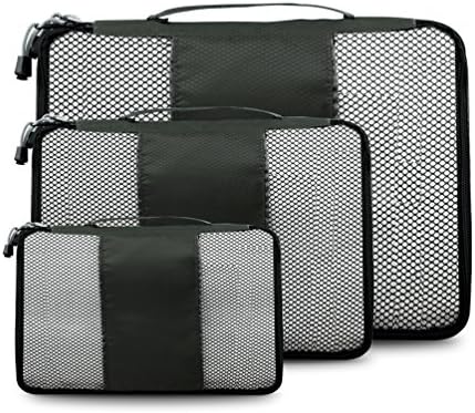 Bag Sito 3 Pcs Mesh Packing Cubes Set, Travel Accessories Organizer - Grey