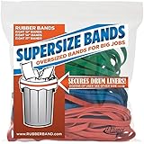 Alliance SuperSize Bands Resealable Bag Containing Eight Each 12 Inch Red, 14 Inch Green and 17 x 1/4 Inches Blue Heavy Duty Rubber Bands (8997)