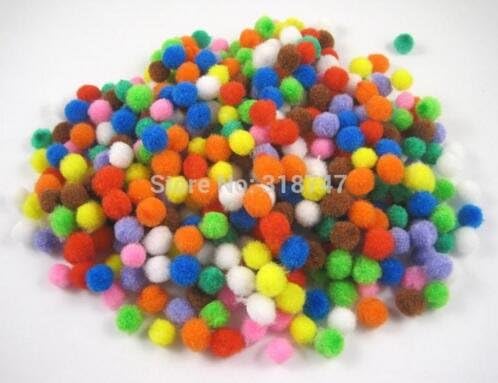 144pcs Approx 5-9mm Multi Color Pompom Fur Soft Pom Poms