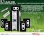 5.1 Channel HI-END, 140 Watt RMS, 3000 Watt PMPO, Elegant DESIGN with excellent Sound Quality-Home Surround Sound System, DVD, Gaming, TV, Ipod, PC, Computer
