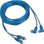GSI GTP12 RCA 2 Channel Twisted Pair Audio Cable with Aluminum Shield, Gold Plated RCA Connector (12 ft , Blue)