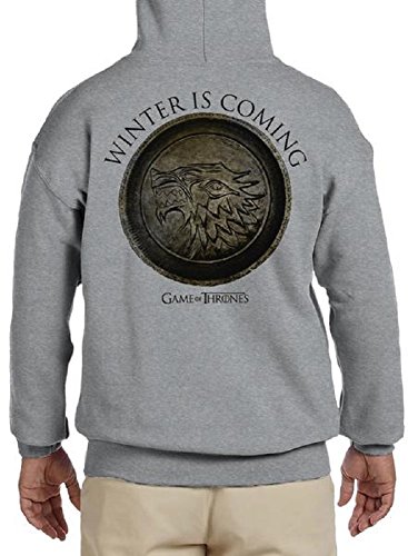 HBO s Game of Thrones House Stark Winter is Coming Mens Grey Zip-up Hoodie M