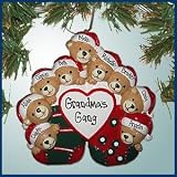 Personalized Christmas Ornaments - Bears by Stockings - Personalized with Perfect Handwriting