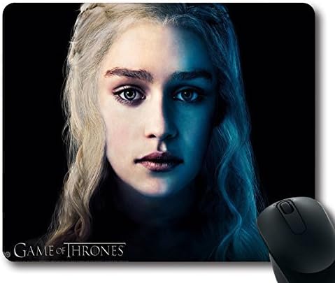 Custom Gaming Mouse Pad with game of thrones emilia clarke daenerys targaryen Non-Slip Neoprene Rubber Standard Size 9 Inch(220mm) X 7 Inch(180mm) X 1/8 Inch(3mm) Desktop Mousepad Laptop Mousepads Comfortable Computer Mouse Mat