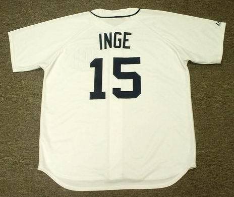 BRANDON INGE Detroit Tigers Majestic Athletic Home Baseball Jersey, MEDIUM